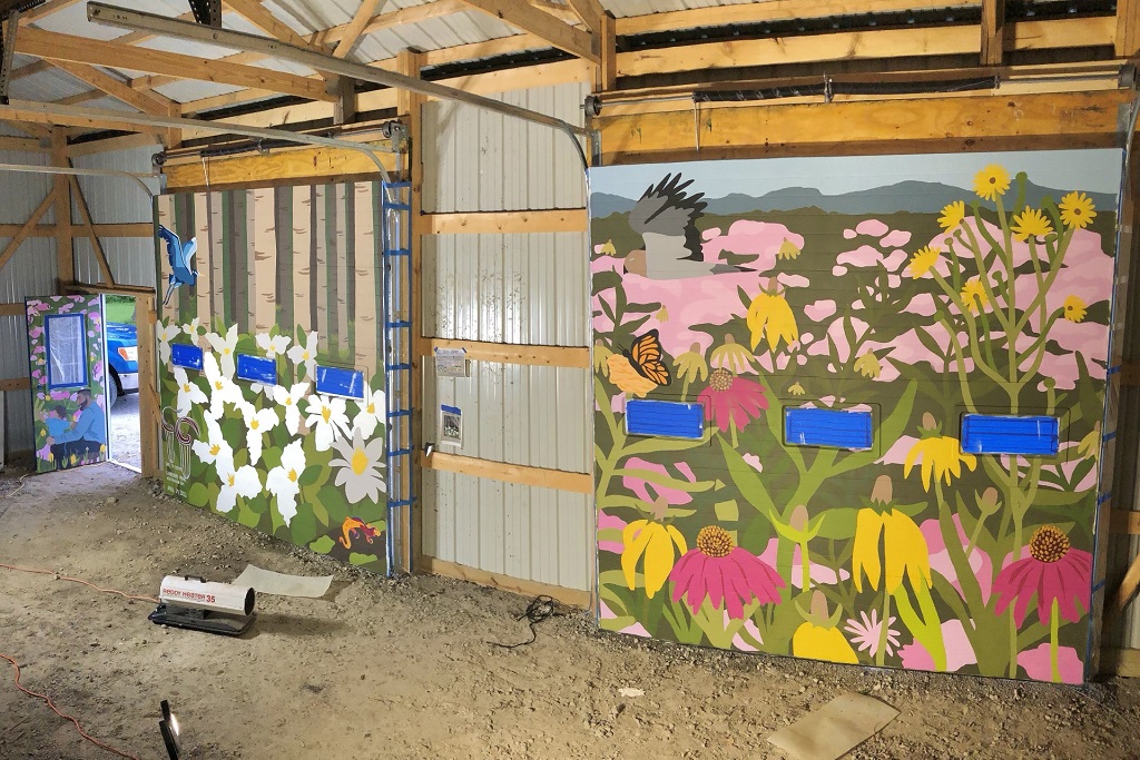 Doors were turned inside during painting